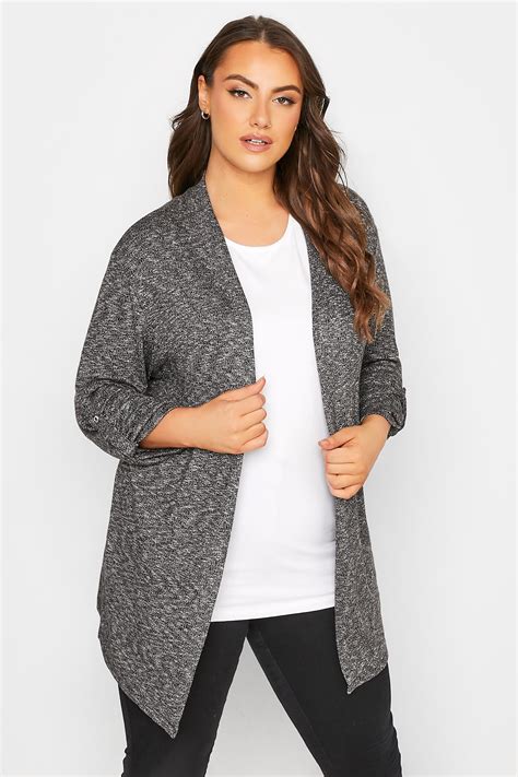 Plus Size Charcoal Grey Marl Cardigan | Yours Clothing