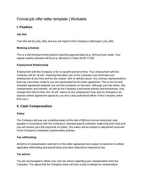 42 Professional Employment Offer Letter Templates [Word]