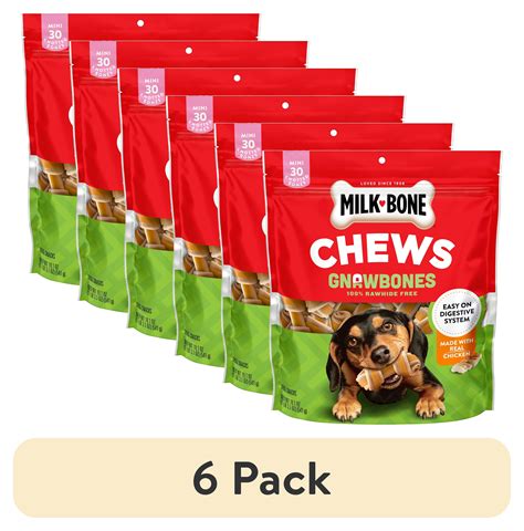 (6 pack) Milk Bone GnawBones Rawhide Free Dog Chews With Real Chicken ...