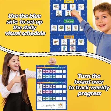 Buy Aizweb Visual Schedule for Kid Chore Chart,Magnetic Morning Bedtime ...