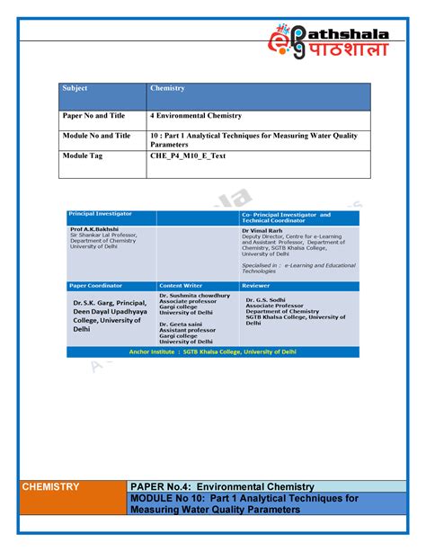 5508 et et - nice notes - CHEMISTRY PAPER No: Environmental Chemistry ...