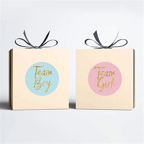 Shop for Baby Shower Gender Reveal Stickers 24pcs Team Boy Girl ...