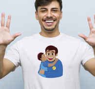 Father and soon cartoon Father and son matching shirts - TenStickers