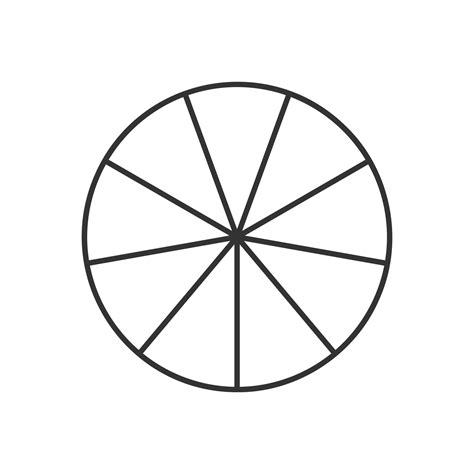 circulo dividido en 9 9 segmentos tarta o Pizza redondo forma cortar en ...