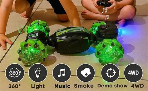CrateBabies Remote Control Stunt Car with Smoke Effect, Hand Gesture ...