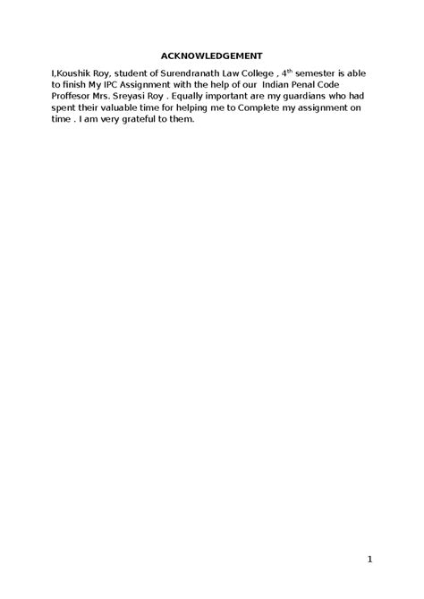 IPC assignment - Yooo - ACKNOWLEDGEMENT I,Koushik Roy, student of ...