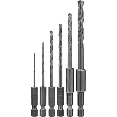 DEWALT DW2551 6 Piece 1/16-Inch to 1/4-Inch Hex Shank Twist Drill ...