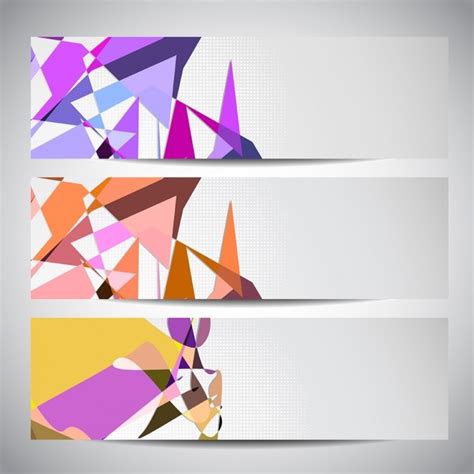 Sammlung von zwei bunten Banner mit abstrakten Design | Kostenlose Vektor