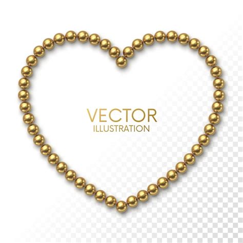 Golden balls in the form of heart frame on white background | Premium ...