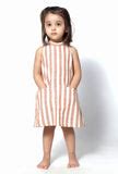 Enna Orange Stripes Halter Neck Cotton Dress – TJORI