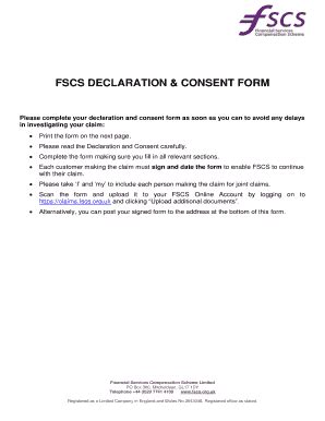 Fscs Consent Form - Fill Online, Printable, Fillable, Blank | pdfFiller