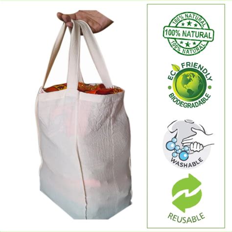 GEJUFF Foldable Grocery Bag (16 X 11 X 6.5 Inch) - GEJUFF