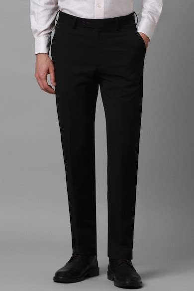 Buy Men Black Slim Fit Solid Flat Front Formal Trousers Online - 966861 ...