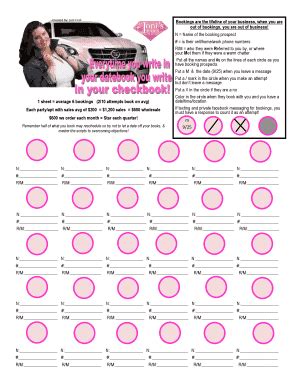 Fillable Online Remember half of what you book may reschedule so try ...