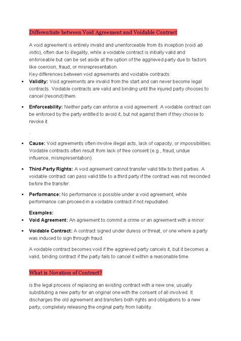 Contract Notes: Understanding Void Agreements, Contracts, and Legal ...