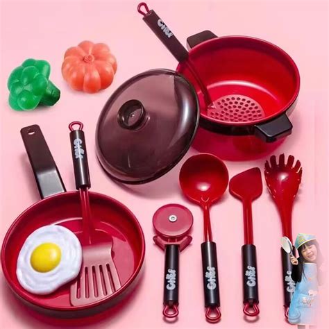 Buy Multicolor Toddlers Play Cooking Pots Pans Food Utensils for 3-6 ...