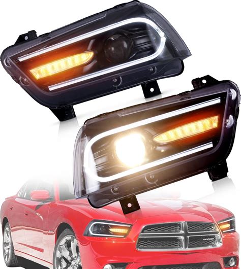 Amazon.com: VLAND LED Headlights Assembly Compatible for Dodge Charger 2011-2014 (Not fit 2012 ...