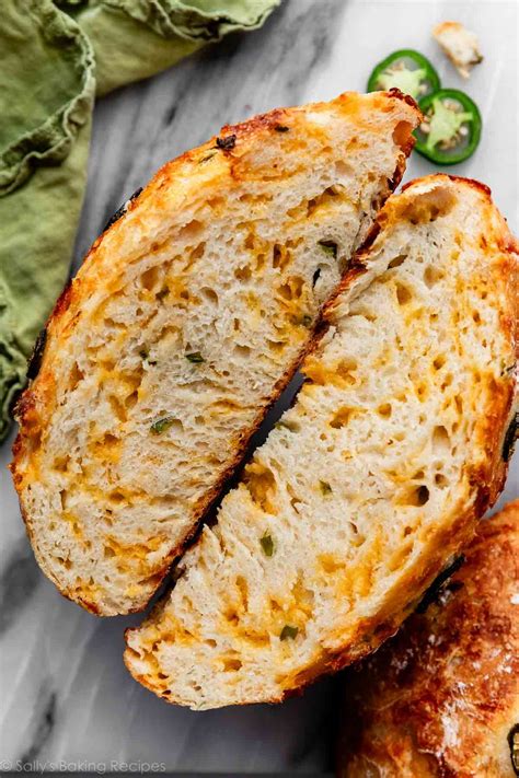No Knead Jalapeño Cheddar Bread - Sally's Baking Addiction