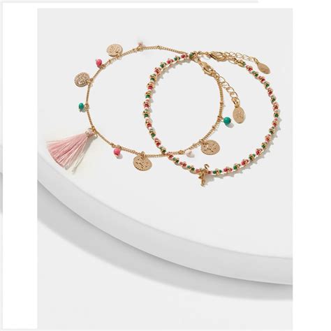 Buy Accessorize London 2 X Flamingo & Disc Chain Anklet Online