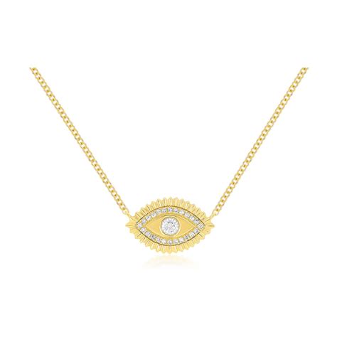Gold & Diamond Evil Eye Protection Necklace | 14k Gold | EF Collection ...