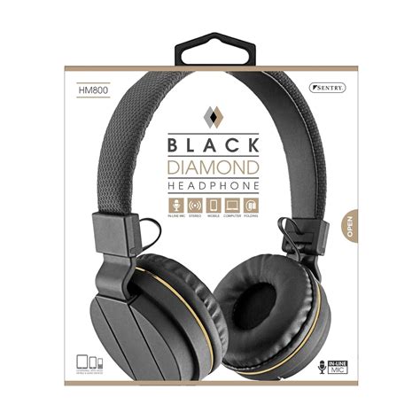 NEW Sentry Black Diamond HeadPhones Digital Stereo Sound W/Microphone ...
