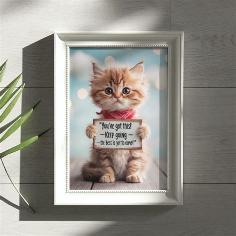Adorable Kitten Inspirational Quote Poster - Digital Download, Cute Kitty Motivational Art ...