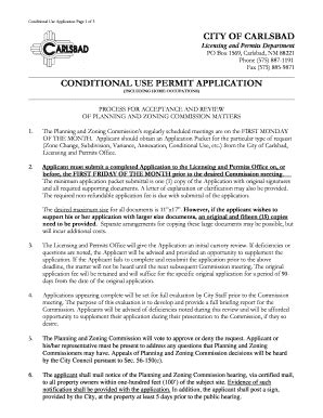 Fillable Online carlsbad conditional use permit application form Fax ...