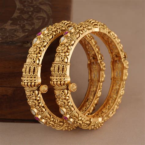 Amazing antique gold plated openable bangle set l COD Available ...