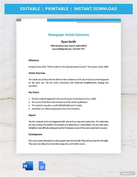 19+ Article Summary Templates - PDF, DOC