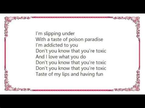 28+ Britney Spears Toxic Lyrics PNG