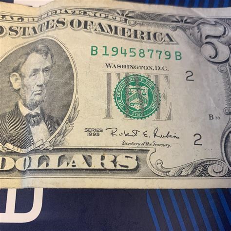 Vintage 5 dollar bill Series 1995 | Depop