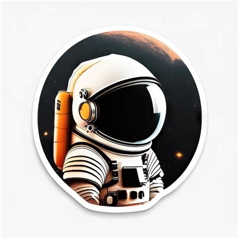Astronaut sticker with clothes and helmet | Premium AI-generated image