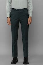 Buy Men Navy Slim Fit Solid Flat Front Formal Trousers Online - 921624 ...