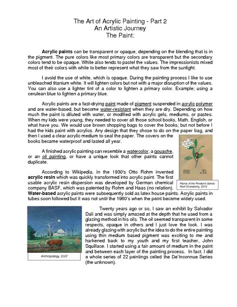 The Art of Acrylic Painting Part 1 - Artistic Services by RJ Haas