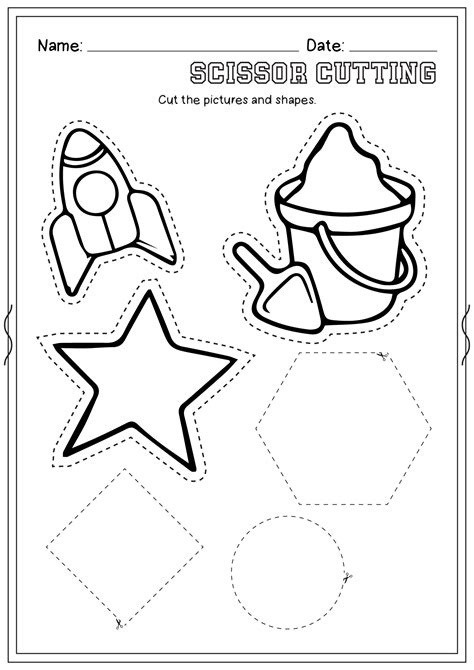 Preschool Cutting Skills Worksheets Free - SkillsWorksheets.com