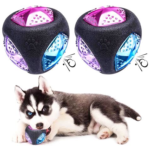 PEDOMUS Dog Ball Elastic Flash LED Ball Bounce-Activated Light Up Dog ...