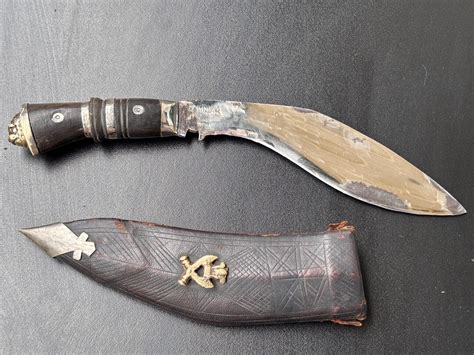 Buy Antique Gurkha Kukri Khukuri Knife / Lion Head Handle / Old Indian ...