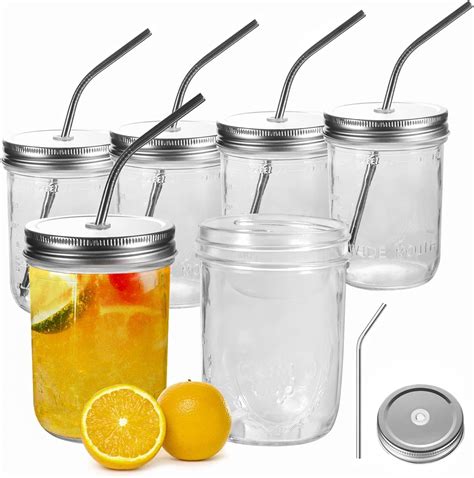 6 Pack Mason Jars 16 OZ - OAMCEG Smoothie Cup 16 OZ India | Ubuy