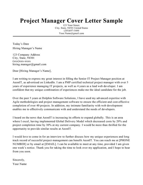Image result for Program Manager Cover Letter Examples