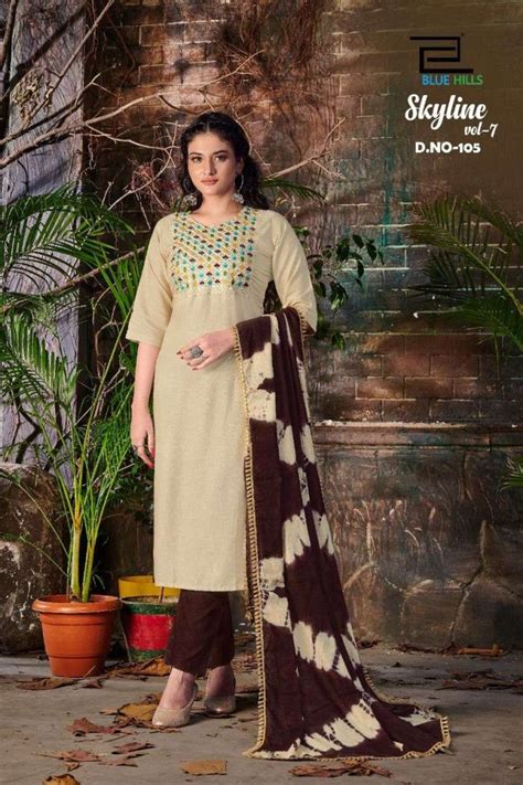 Blue Hills Skyline Vol 7 Rayon Kurtis With Bottom And Dupatta Catalog