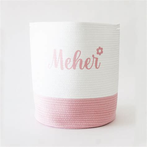 Personalized Storage Basket - Large - Cursive - Pink – The Tiny Trove