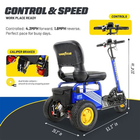 Goodyear Electric Tow Tractor 1 Seat Electric UTV, 2WD, 4.3 MPH GUO106 ...