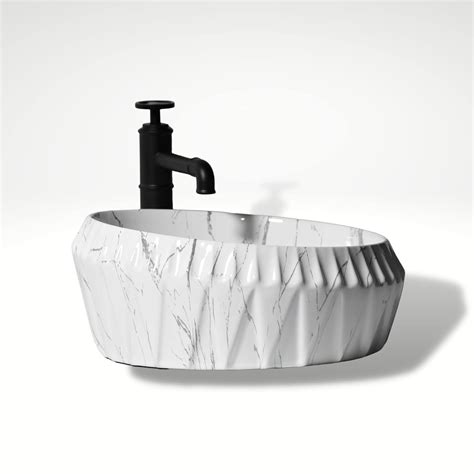 InArt Designer Table Top Wash Basin for Bathroom, White Satvario, 16 x ...