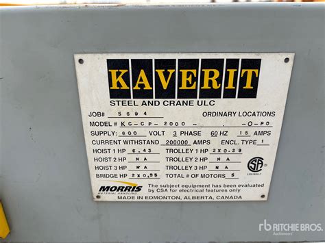 P&H 3 ton Grúa de puente aérea | Ritchie Bros. Auctioneers