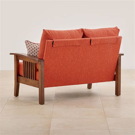 Buy Abby Fabric 2-Seater Sofa with Cushions - Orange from Home Centre ...