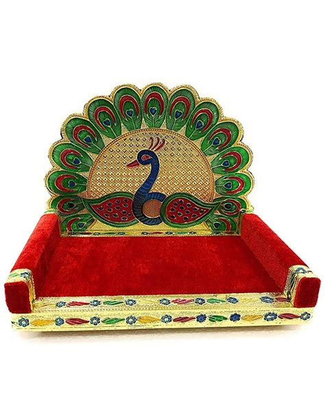 Buy SHRANGAR SADAN Bed for God Krishna Wooden Meenakari Singhasan for ...