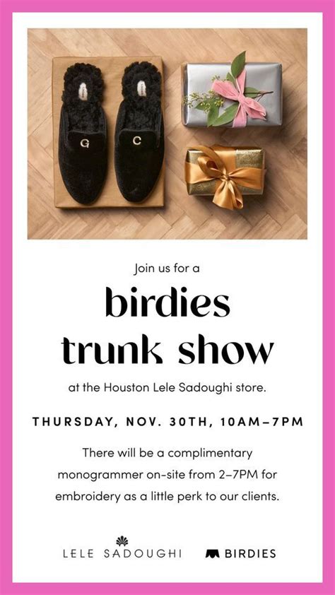 Birdies Trunk Show at Lele Sadoughi, River Oaks District, Missouri City ...