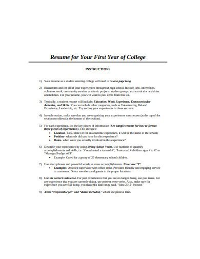 15+ College Resume Examples to Download