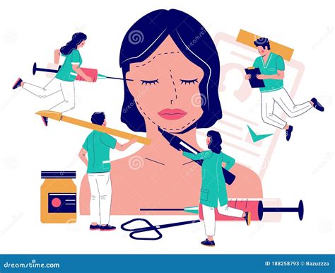 Facial Plastic Surgery Vector Concept Flat Style Design Illustration Stock Vector - Illustration ...