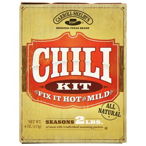 Amazon.com : Carroll Shelby's Original Texas Chili Kit, 4 Oz : Grocery & Gourmet Food